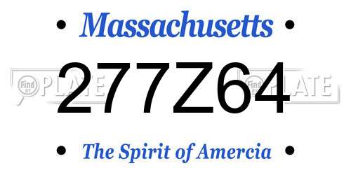 277Z64 Massachusetts License Plate
