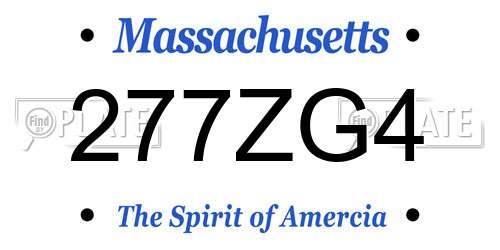 277ZG4 Massachusetts License Plate
