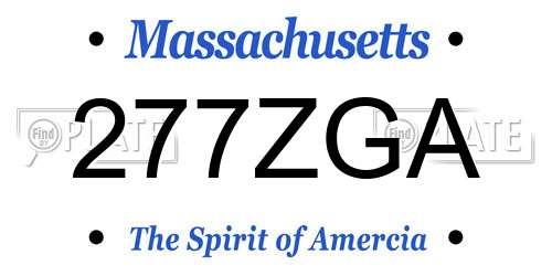 277ZGA Massachusetts License Plate