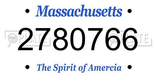 2780766 Massachusetts License Plate