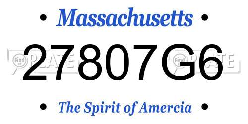 27807G6 Massachusetts License Plate