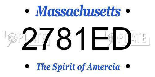 2781ED Massachusetts License Plate
