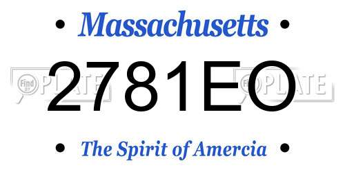 2781EO Massachusetts License Plate