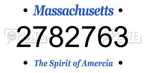 2782763 Massachusetts License Plate