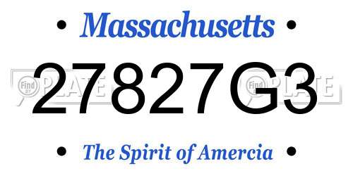27827G3 Massachusetts License Plate