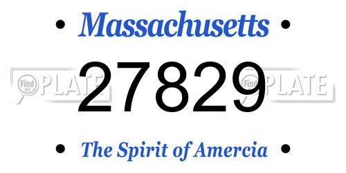 27829 Massachusetts License Plate