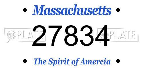 27834 Massachusetts License Plate