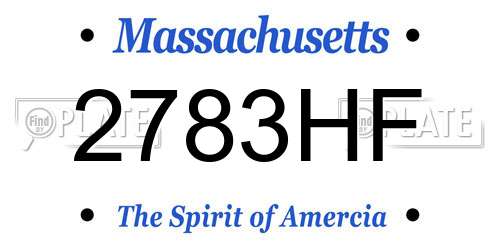 2783HF Massachusetts License Plate