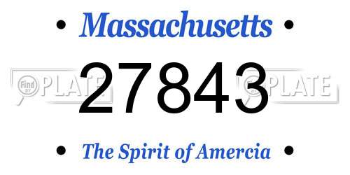 27843 Massachusetts License Plate
