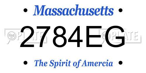 2784EG Massachusetts License Plate