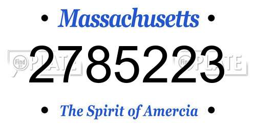 2785223 Massachusetts License Plate