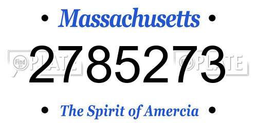 2785273 Massachusetts License Plate