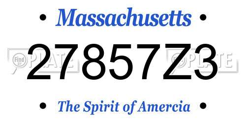 27857Z3 Massachusetts License Plate