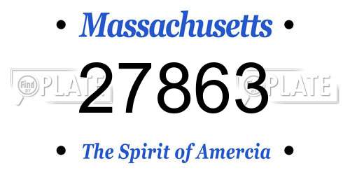 27863 Massachusetts License Plate