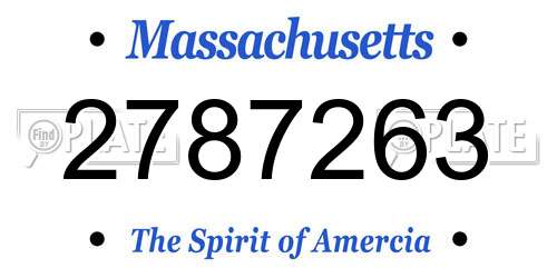 2787263 Massachusetts License Plate