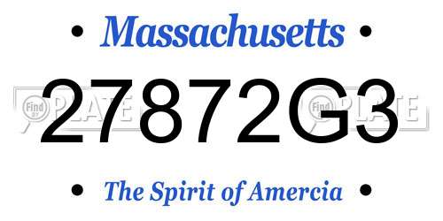 27872G3 Massachusetts License Plate