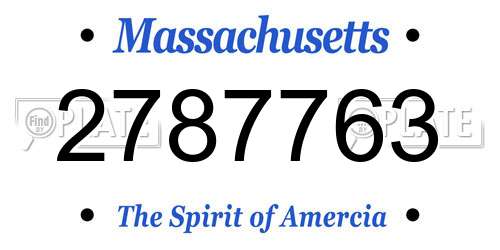 2787763 Massachusetts License Plate