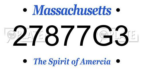27877G3 Massachusetts License Plate