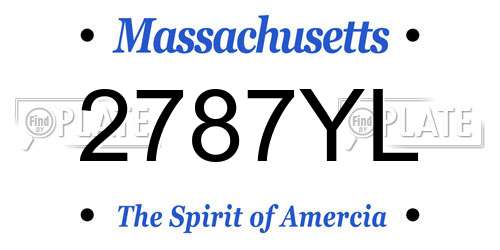 2787YL Massachusetts License Plate