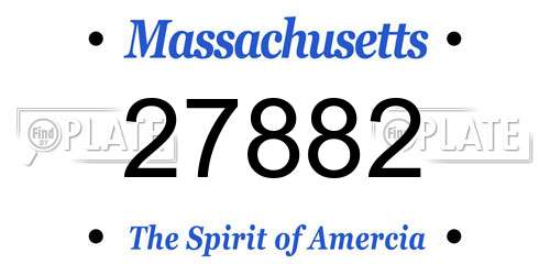 27882 Massachusetts License Plate