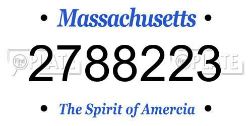 2788223 Massachusetts License Plate