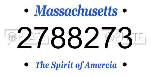 2788273 Massachusetts License Plate
