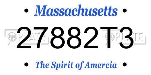 27882T3 Massachusetts License Plate