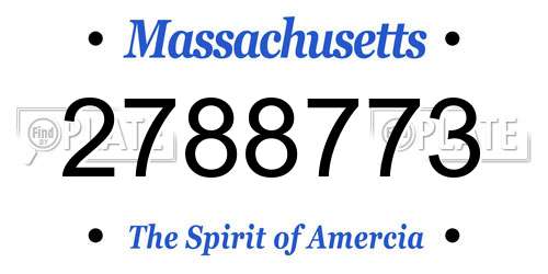 2788773 Massachusetts License Plate