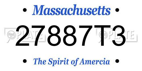 27887T3 Massachusetts License Plate