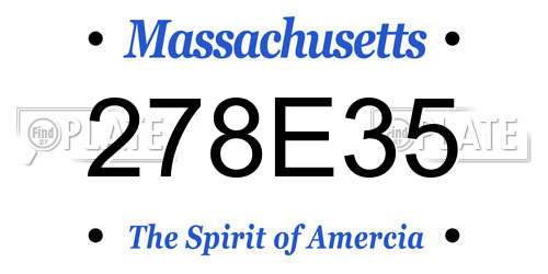 278E35 Massachusetts License Plate