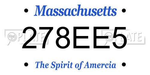 278EE5 Massachusetts License Plate