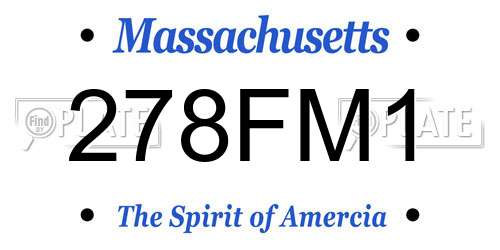 278FM1 Massachusetts License Plate