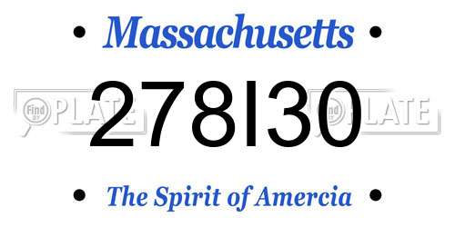 278I30 Massachusetts License Plate
