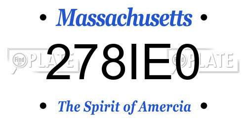 278IE0 Massachusetts License Plate