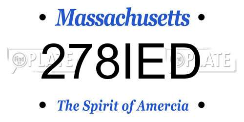 278IED Massachusetts License Plate