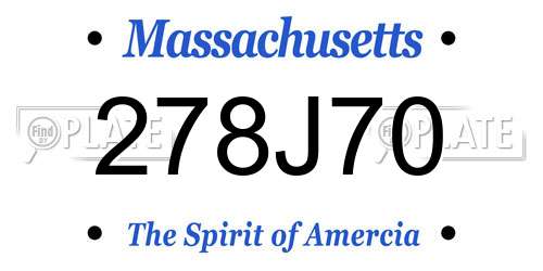 278J70 Massachusetts License Plate