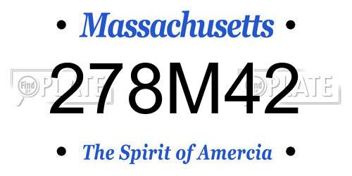 278M42 Massachusetts License Plate