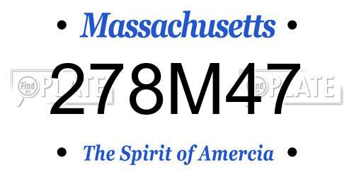 278M47 Massachusetts License Plate