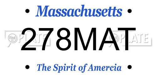 278MAT Massachusetts License Plate
