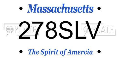 278SLV Massachusetts License Plate