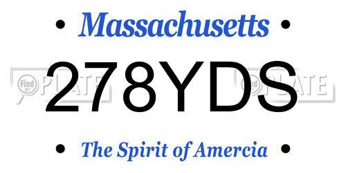 278YDS Massachusetts License Plate