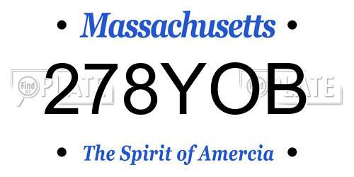 278YOB Massachusetts License Plate