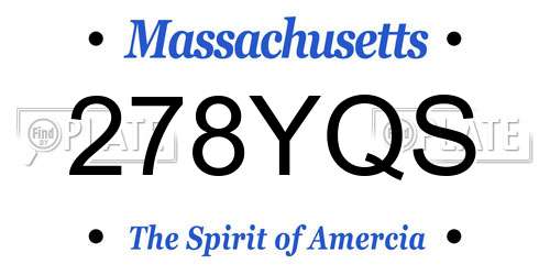 278YQS Massachusetts License Plate