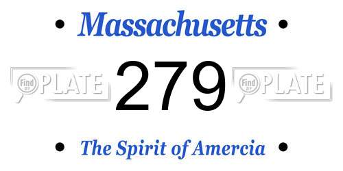 279 Massachusetts License Plate