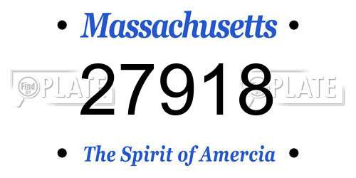 27918 Massachusetts License Plate