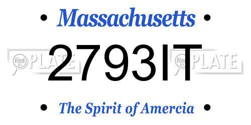 2793IT Massachusetts License Plate