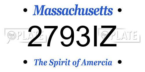 2793IZ Massachusetts License Plate