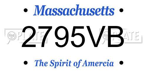 2795VB Massachusetts License Plate