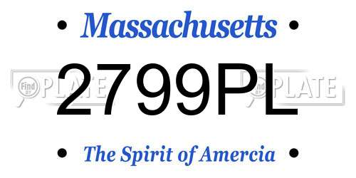 2799PL Massachusetts License Plate