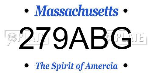 279ABG Massachusetts License Plate